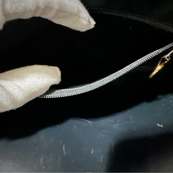 Authentic vintage Christian Dior Black Leather shoulder bag with Gold Accents - Picture 11 of 17